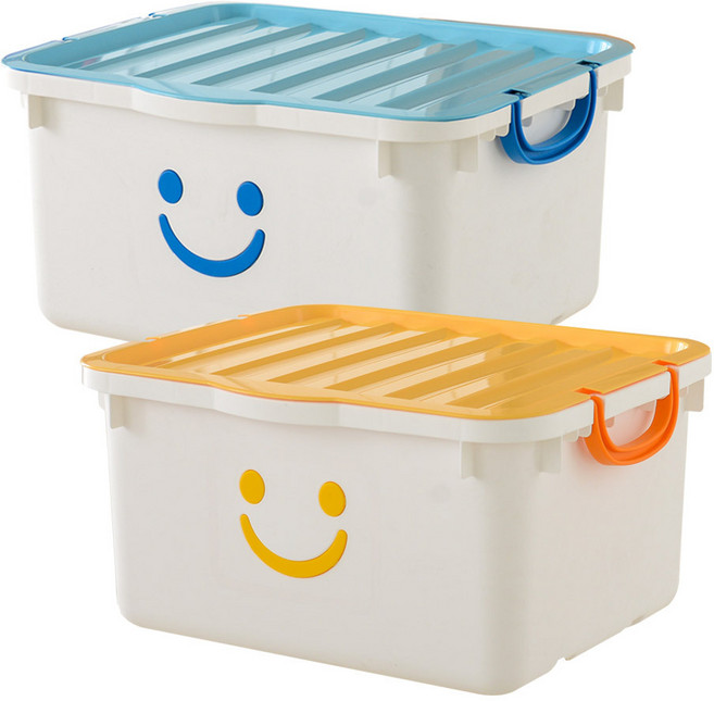 보노하우스 초대형 화이트 해피박스, 블루 + 옐로우, 450 x 400 x 250 mm, 2개