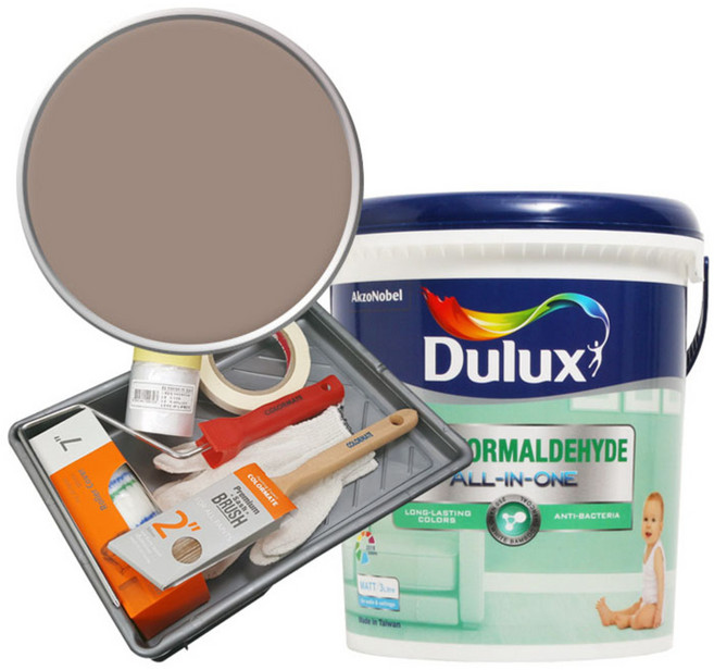 듀럭스 안티 포름알데히드 올인원 페인트 세트, Mocha Mauve, 3L, 1개