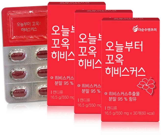 더순수렛츠미 오늘부터꼬옥 히비스커스 정제, 16.5g, 3개