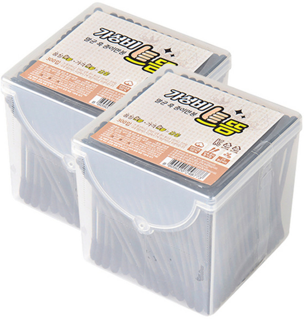 가성비 으뜸 다용도 멸균 흑 종이면봉, 300개입, 2개