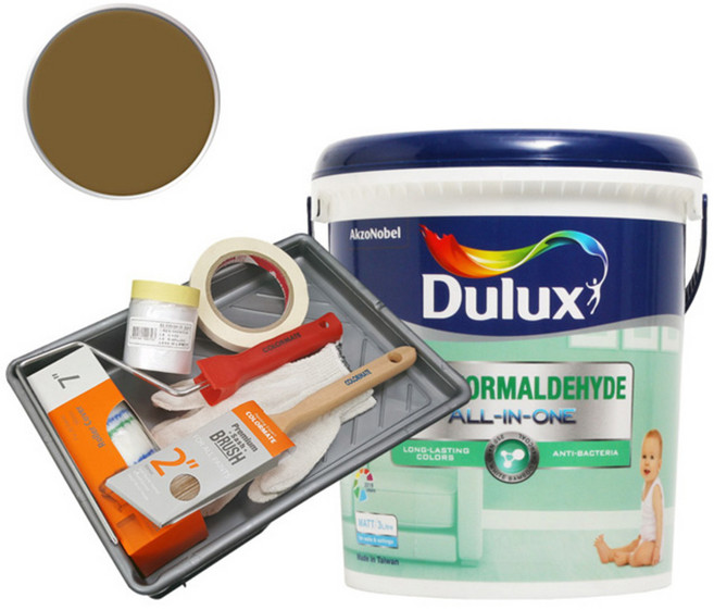 듀럭스 안티 포름알데히드 올인원 페인트 세트, Westchester Gold, 3L, 1개