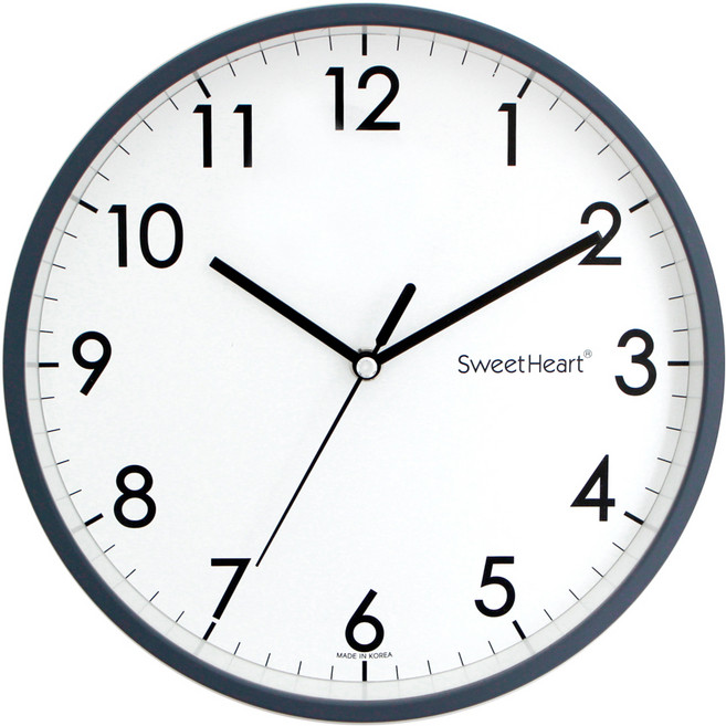 스위트하트 무소음 모던 클램벽시계 250, 그레이