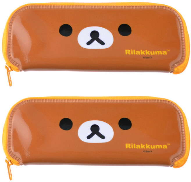 리락쿠마 예쁜 수저케이스 얼굴, 브라운, 2개