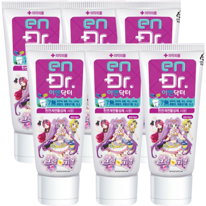 이엔닥터 프리파라 어린이 치약, 90g, 6개
