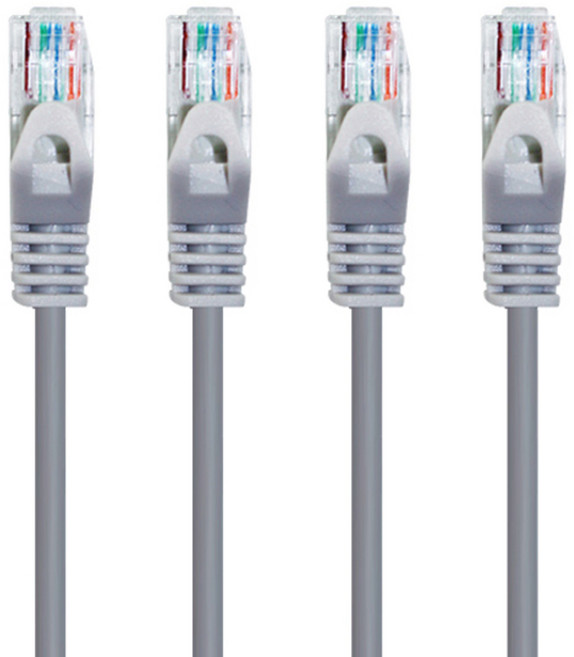 AVIVE 고급형 UTP CAT6 랜선 케이블, GREY, 4개, 1m