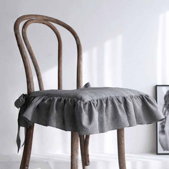 데코뷰 시크워싱 식탁방석커버, 차콜