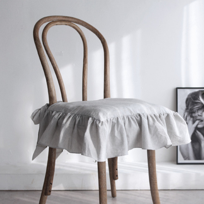 데코뷰 시크워싱 식탁방석커버, 그레이