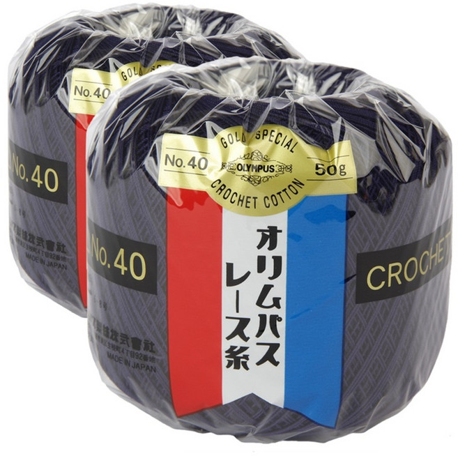 금표 40수 태팅레이스 뜨개실 2p, 335 남색