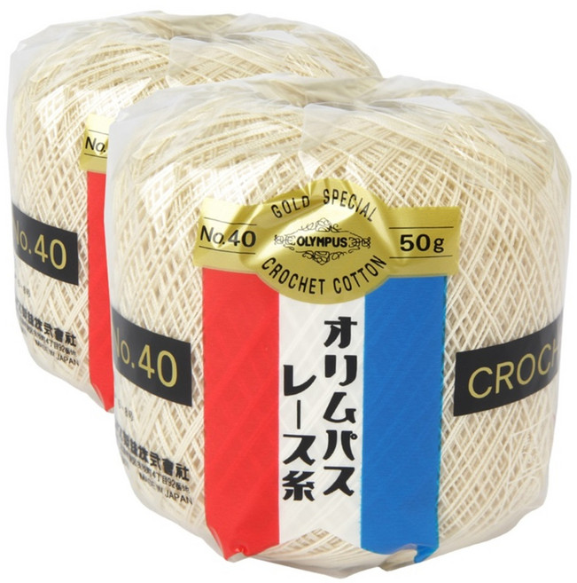 금표 40수 태팅레이스 뜨개실 2p, 731 라떼