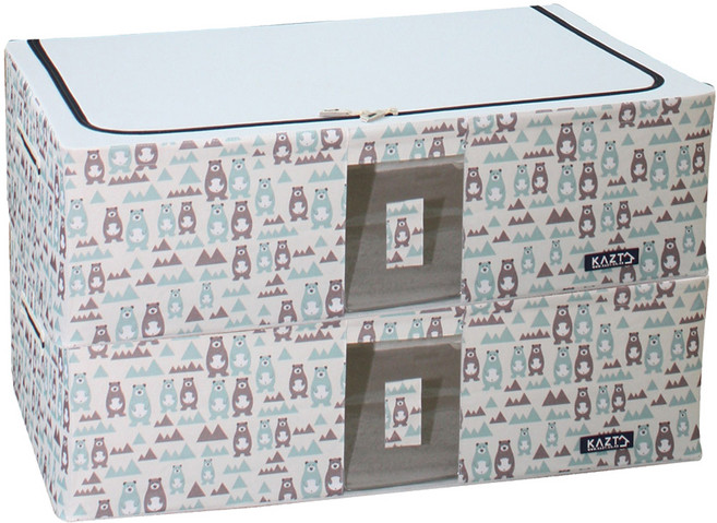 가쯔 캐릭터 와이어 언더베드 리빙박스, 폴라베어, 92L, 2개