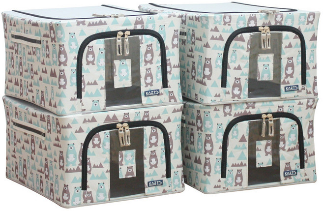 가쯔 폴라캐릭터 와이어 리빙박스 고급형, 폴라베어, 24L, 4개