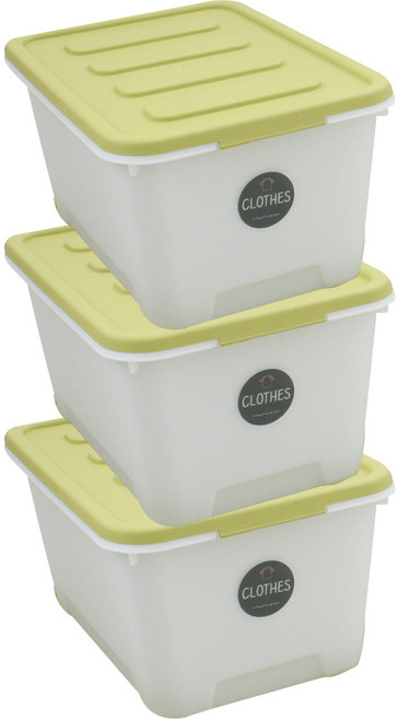 가쯔 멀티블럭 리빙박스, 그린, 24L, 3개