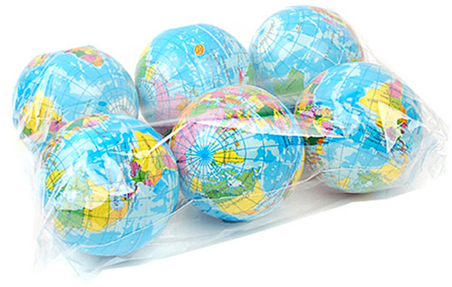 거영아이앤디 2000 통통지구본 소프트볼 6p, 혼합 색상, 1개