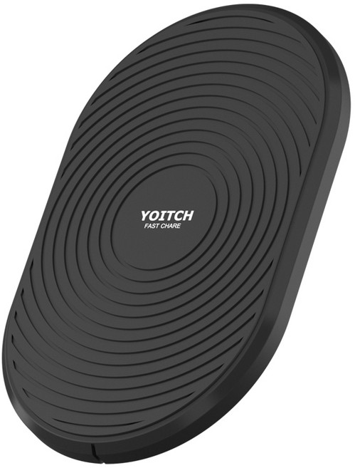 요이치 새턴 고속 패드타입 무선충전기 YC-WP400, 블랙, 1개