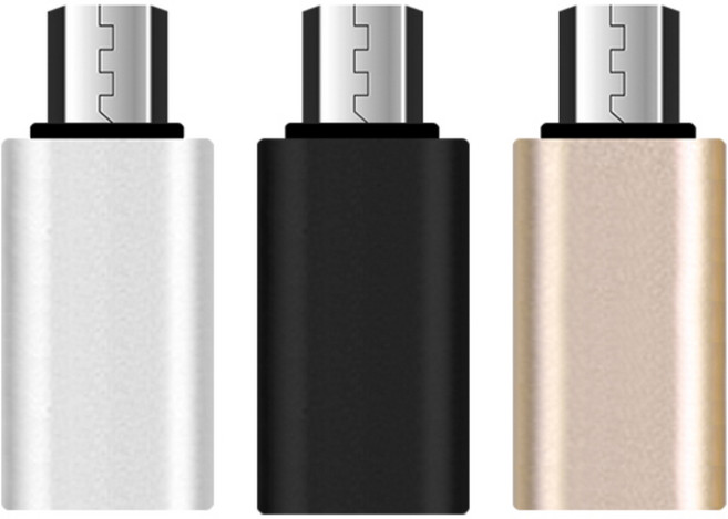 칼론 USB TYPE C to micro 5pin 변환젠더 3개, 블랙+실버+골드, 1세트