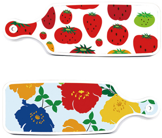 로엠 디자인 서빙 도마 2p 딸기형상 보드 세트, 딸기형상, 국화블루옥색, 1세트