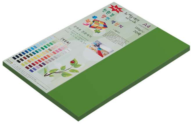 종이문화 친환경 뉴씨플레인 양면색상지 A4 No60 연초록, 60개