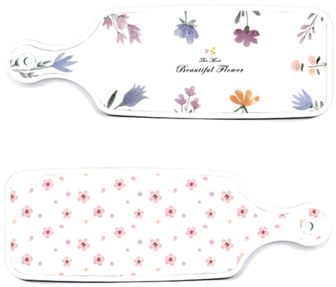 로엠디자인 파스텔패턴플라워 서빙 도마 보드 2p 세트, 파스텔패턴플라워, 연분홍나팔꽃, 1세트