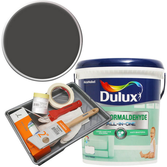 듀럭스 안티 포름알데히드 올인원 페인트 세트, Coal Crush, 3L, 1개