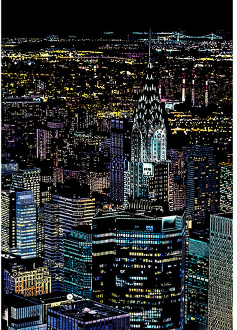 ARTJOY DIY 刮刮夜景 40.5 x 28.5 cm, 紐約克萊斯勒大廈, 1個