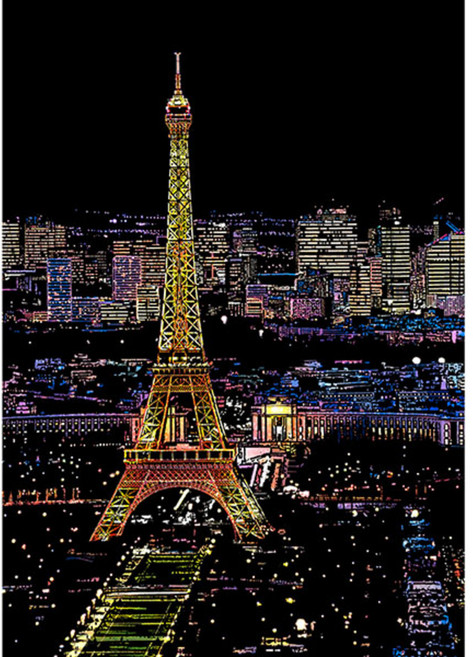 ARTJOY DIY 刮刮夜景 40.5 x 28.5 cm, 巴黎瑪爾斯廣場, 1個