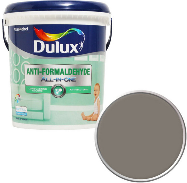 듀럭스 안티 포름알데히드 올 인 원 페인트, Grey Suede, 3L, 1개