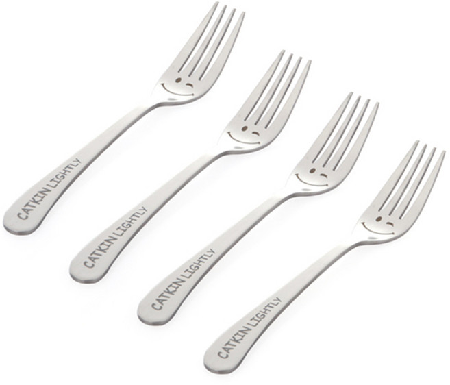 대명코리아 캣킨라이틀리 스마일 양식 포크, 혼합색상, 4개