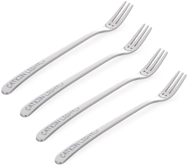 캣킨라이틀리 스마일 티포크, 단품, 4개 - 쿠팡