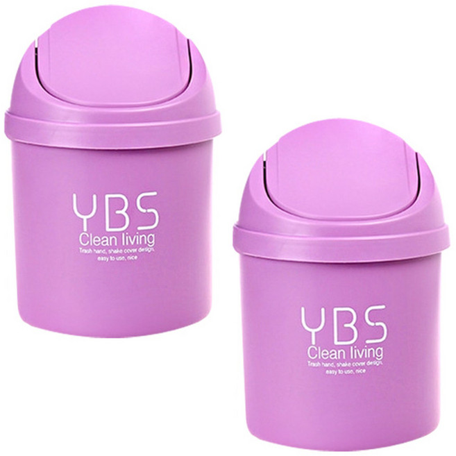 더자카 파스텔 미니 돔 휴지통 2p, 퍼플