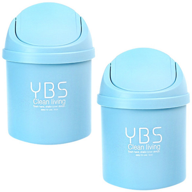 더자카 파스텔 미니 돔 휴지통 2p, 블루