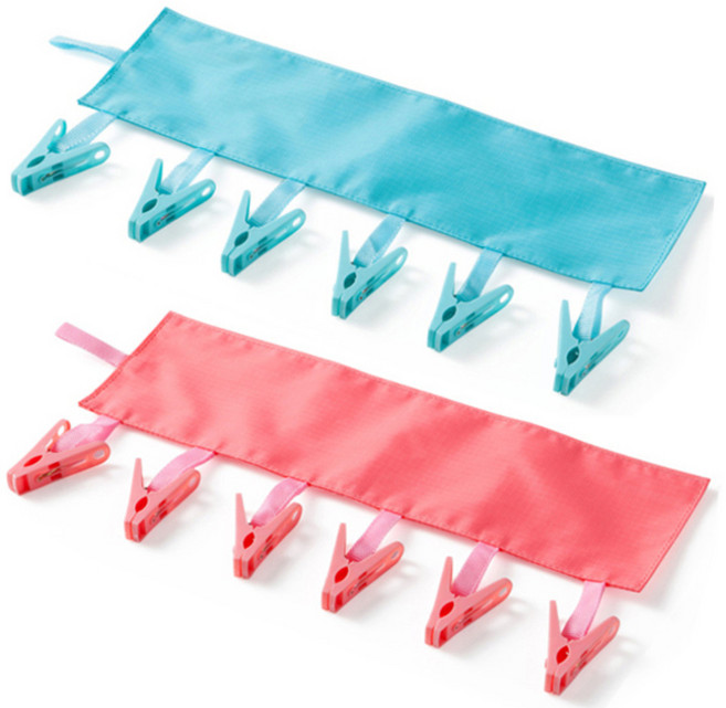 마켓감성 욕실 6집게 수건걸이, 랜덤 발송, 2개