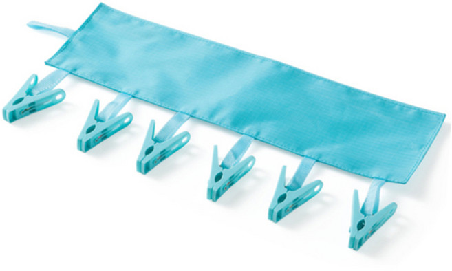 마켓감성 욕실 6집게 수건걸이, 블루, 1개