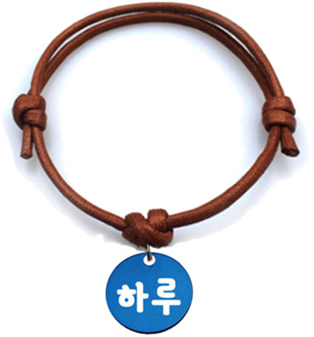 펫츠룩 굿모닝 카라멜 반려동물 목걸이 M + 알미늄원형 팬던트 S, 블루(하루), 1개