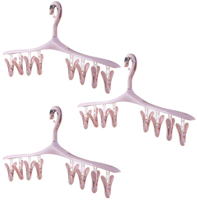 마켓감성 8집게 양말걸이, 핑크