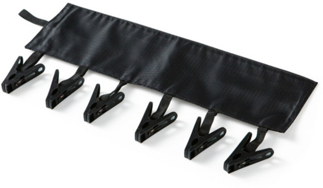 마켓감성 욕실 6집게 수건걸이, 블랙, 1개