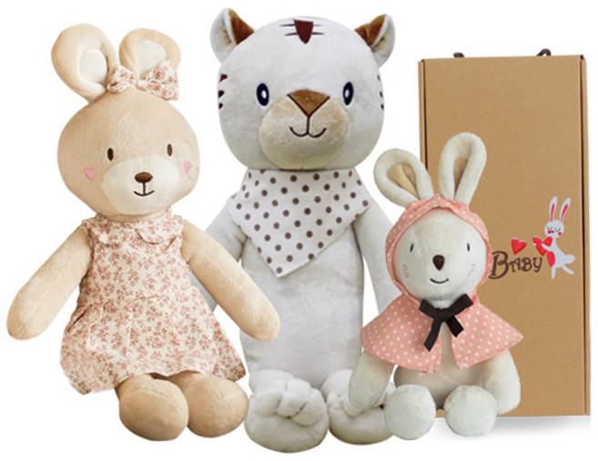코니베이비 띠별 가족 애착인형 꼬마 토끼 30 + 아기 베순이 40 + 내 친구 호랑이 티티 백호 60 + 선물 박스, 1세트
