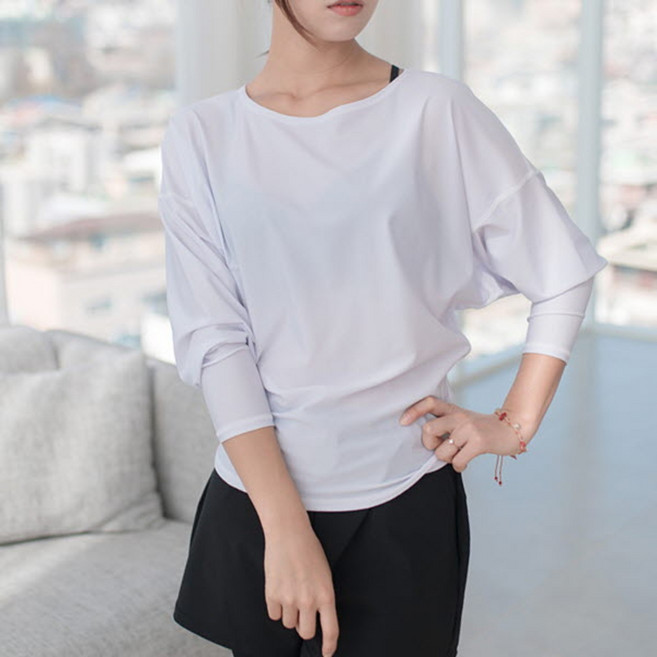 솔레일 여성용 룰라 루즈핏 가오리 래쉬가드 상의