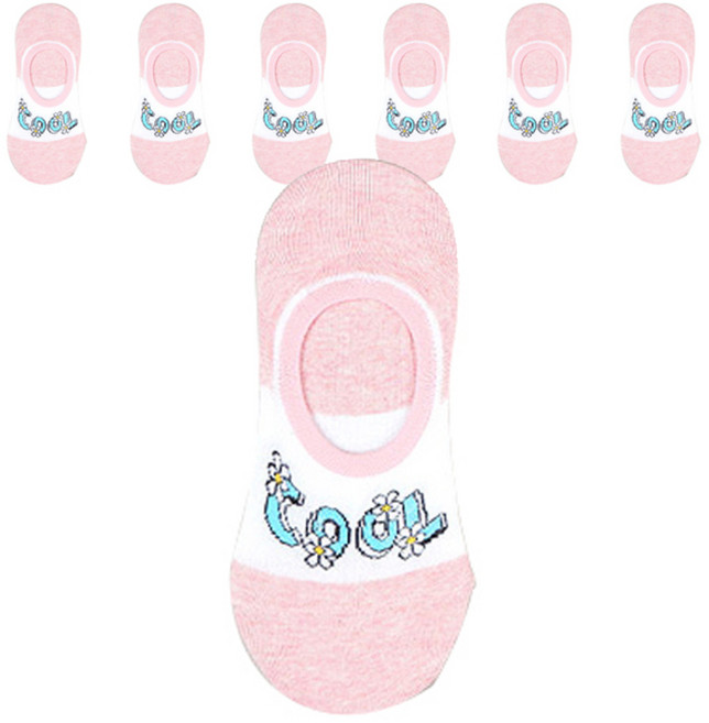 주크 플라워 텍스트 덧신 양말 7족