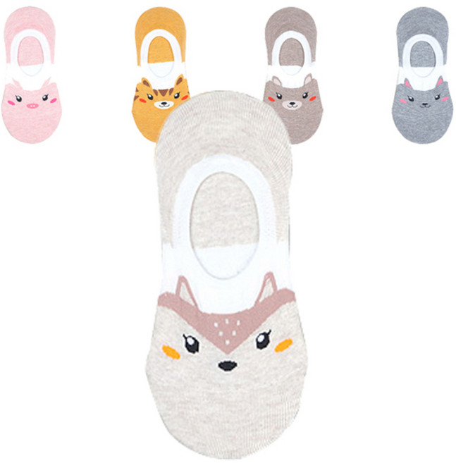 주크 발그레 애니멀 덧신 양말 5족