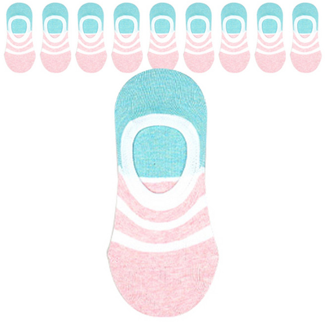 주크 투 톤 컬러 덧신 양말 10족