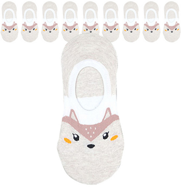 주크 발그레 애니멀 덧신 양말 10족