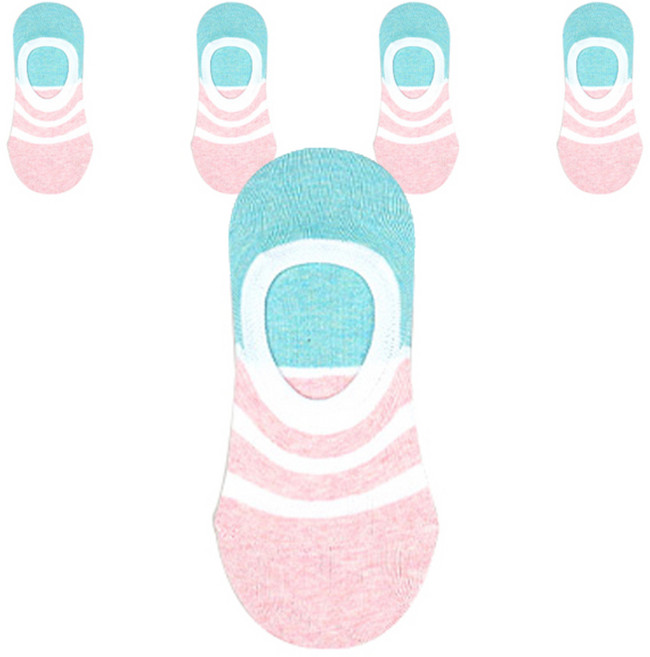 주크 투 톤 컬러 덧신 양말 5족