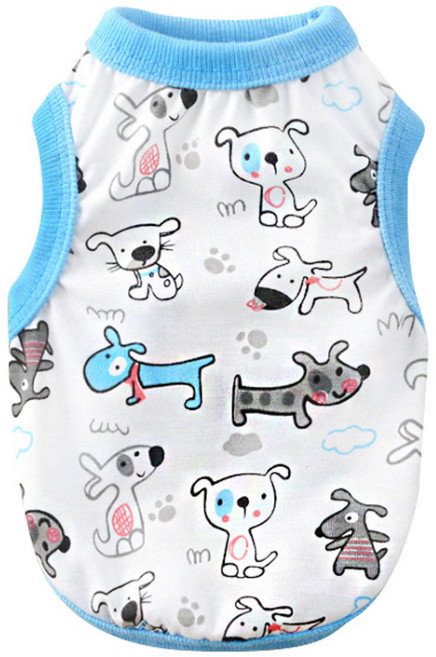 파스텔펫 반려동물 패턴 민소매 티셔츠, G106PDFC003, 1개