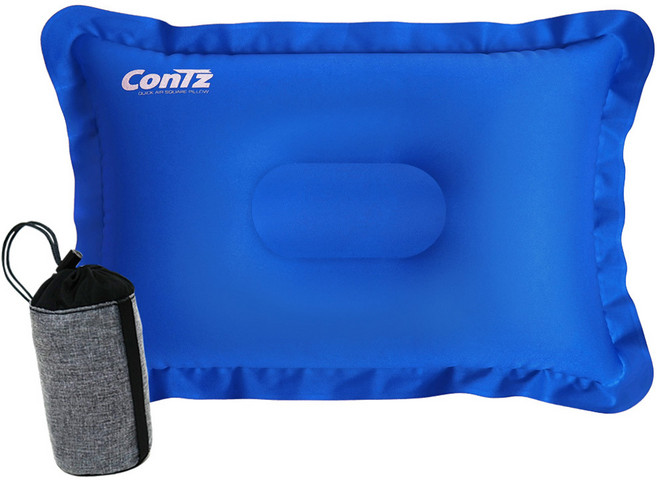콘츠 스퀘어 퀵 에어베개 + 파우치, 아쿠아블루, 1세트