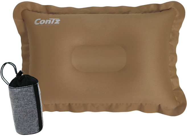 콘츠 스퀘어 퀵 에어베개 + 파우치, 피너츠브라운, 1세트