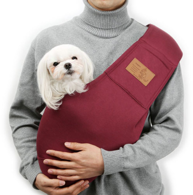 이츠독 캥거루 반려동물 슬링백, 버건디, 1개