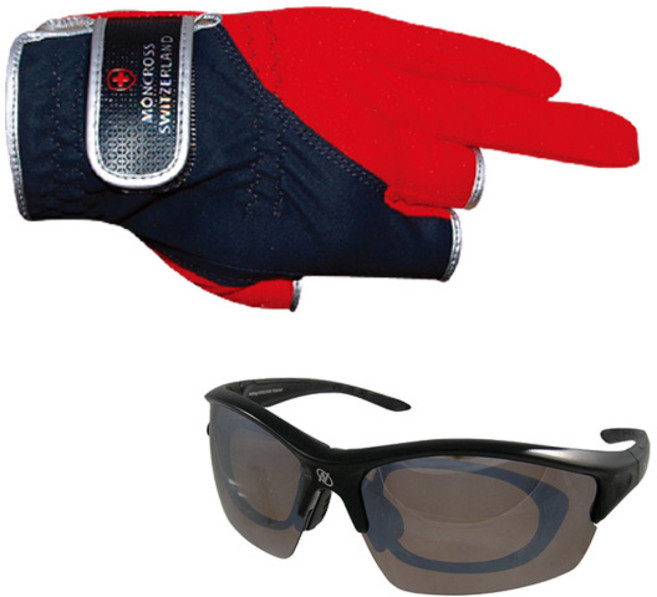 몽크로스 3컷 낚시장갑 XL MGN-301R + 신한광학 선글라스 Inner Black Brown Silver 코팅 SH7046, 1세트
