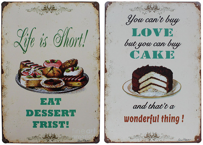 빈티지 틴액자 2p 세트, 디저트 + 초코케익
