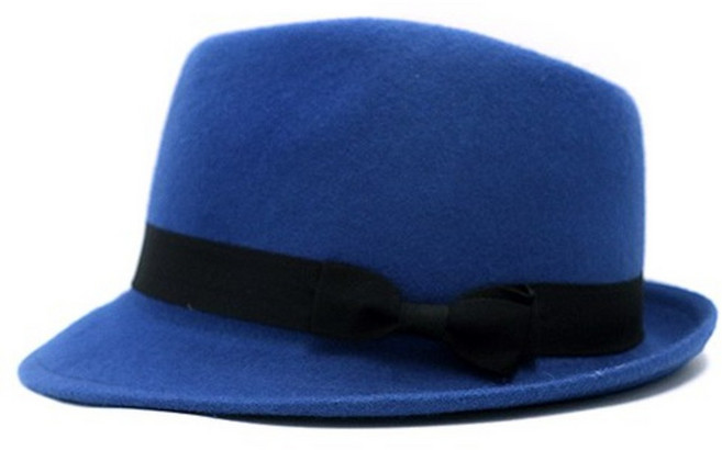 아이엠캡 베이직 펠트 리본 페도라