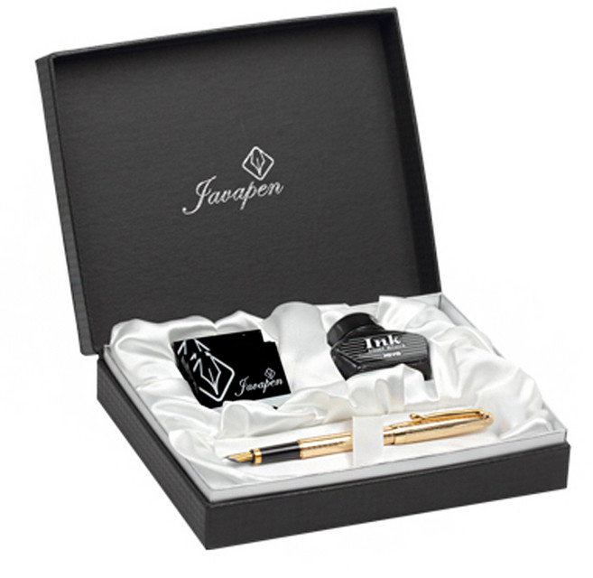 자바펜 로얄 플래티넘 만년필 선물세트, F, 로얄 골드